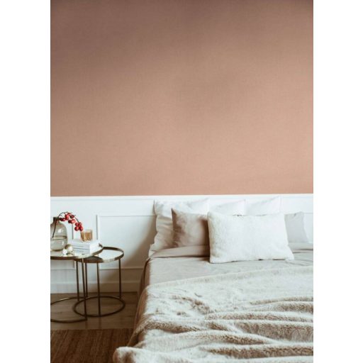 Elegancia és a természetes stílus ötvözete vászontextúrájú minta barackszín tónus tapéta