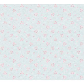   Finom káró/rombusz/kockás/ alapon kis bimbózó rózsák fehér kék és rózsaszín tónus tapéta