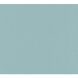   Apró pöttyös minta a romantika felől közelítve türkizkék/zöldeskék és fehér tónus tapéta