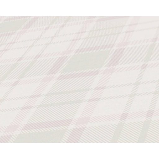 Skótkockás minta textil háttéren fehér zöld és rózsaszín tónus tapéta