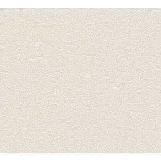   Karcsú ágakon filigrán levelek mintája bézs és krém/krémfehér tónus tapéta