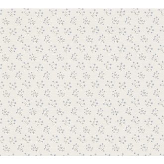   Diszkrét filigrán apró virágminta törtfehér szürke és kék tónus tapéta