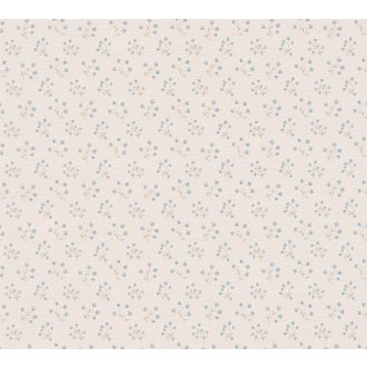   Diszkrét filigrán apró virágminta krém zöld zöldeskék/türkiz tónus tapéta