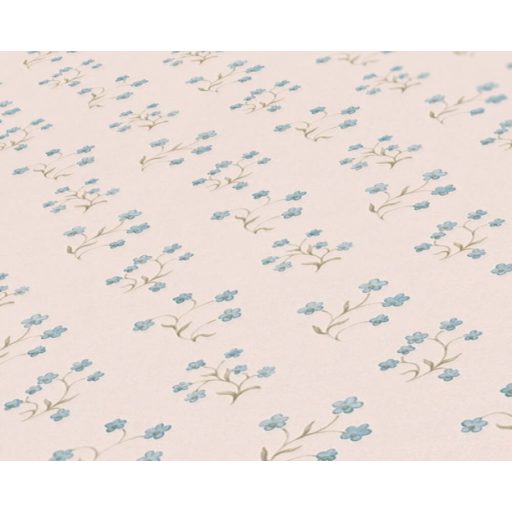 Diszkrét filigrán apró virágminta krém zöld zöldeskék/türkiz tónus tapéta