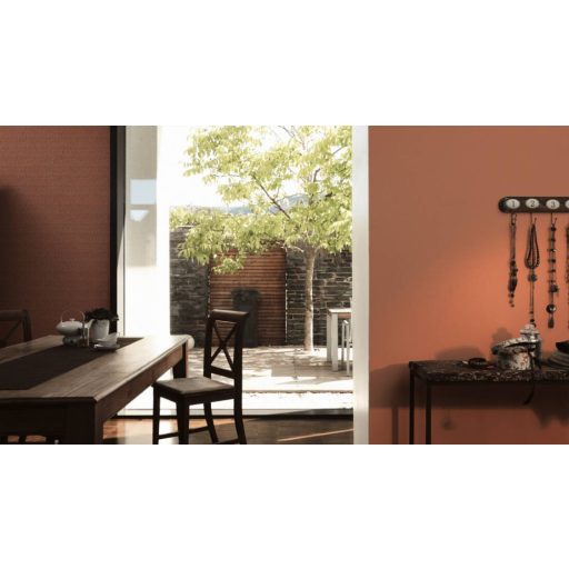 Finom textúrájú egyszínű minta lazacszín/narancs tónus tapéta