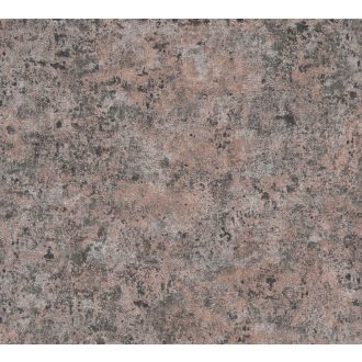   Shabby stílusú pompás beton/vakolat megjelenítés vörösesbarna fekete és fémes ezüst/roségold/réz tónus fémes hatás tapéta