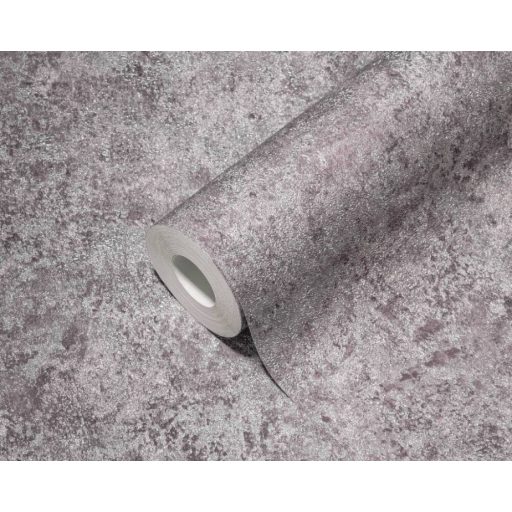 Shabby stílusú pompás beton/vakolat megjelenítés szürke szürkésbarna és fémes ezüst tónus fémes hatás tapéta