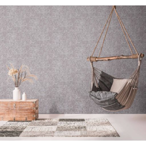 Shabby stílusú pompás beton/vakolat megjelenítés szürke szürkésbarna és fémes ezüst tónus fémes hatás tapéta