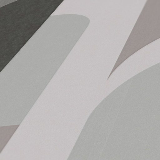 Geometrikus formákkal kialakított nagyvonalú grafikai minta Bauhaus jegyekkel szürke fekete meleg szürke/szürkésbézs tónus tapéta