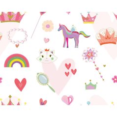   Hercegnők és királylányok álma fehér rózsaszín pink szines gyerekszobai falpanel