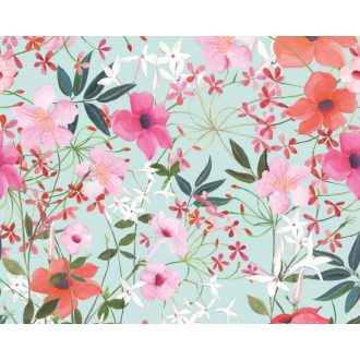   Élénk színvilágú virágtenger kék zöld lila szines falpanel