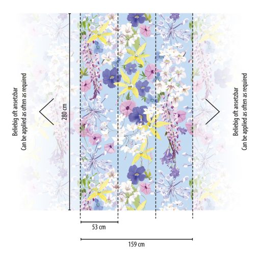 Lila köd helyett lila és kék virágálom világoskék lila fehér szines falpanel