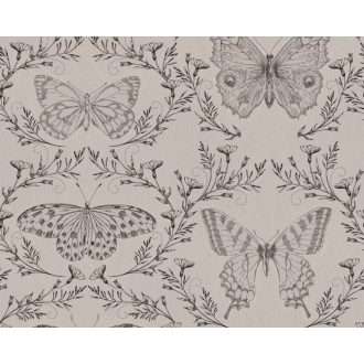   Kis lepkehatározó - változatos pillangók bézs és szürke tónus falpanel