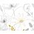 Virágszirmok és a grafika nagy találkozása fehér szürke sárga és fekete tónus falpanel