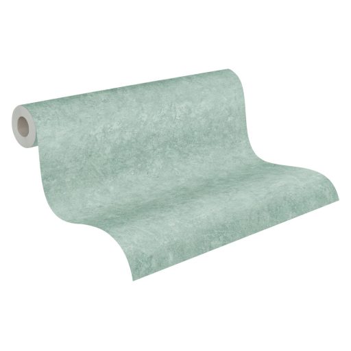 Strukturált egyszínű beton/vakolatminta zöld tónus tapéta