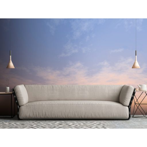 Fátyolfelhős égbolt - naplamente előtti természeti kép kék krém szürke és halvány vörös tónus falpanel