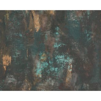   Szines vakolat vagy türkizre oxidálódott vaslemez? - Ipari design barna fekete szines falpanel