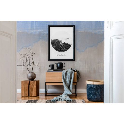 Absztrakt karcolt betonminta kék szürke és szürkésbézs tónus falpanel