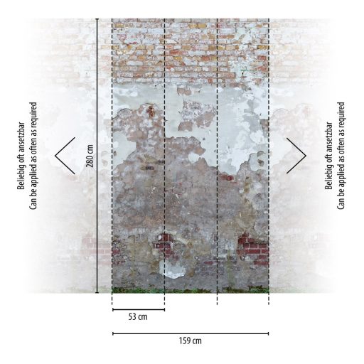 Vintege máladozó vakolatú kopott téglafal szürke bézs barna vörös és fehér tónus falpanel