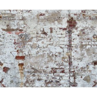   Indusztriális megjelenésű kopott téglafal szürke fehér bézs és téglavörös tónus falpanel