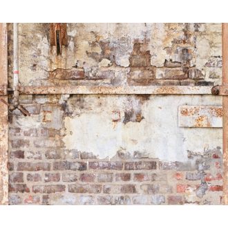   Abszolút Ipari! Gyárcsarnok fala erősen használt vasszerkezettel és csövekkel bézs barna vörös rozsda és fekete tónus falpanel