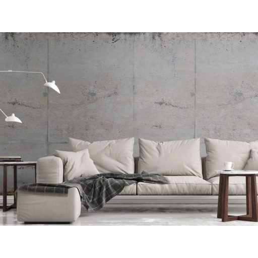 Shabby Chic megjelenésű betonfal nagy lapokból szürke bézs barna és fekete tónus falpanel