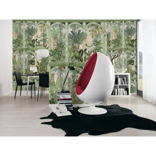 Egyetemes szépségű trópusi faldekoráció Vintage stílusban fehér bézs barna zöld fekete korall és lila tónus falpanel