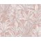 Részletesen kidolgozott trópusi levélmotívum antik rózsaszín/halvány korall fehér bézs és szürke tónus falpanel