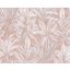 Részletesen kidolgozott trópusi levélmotívum antik rózsaszín/halvány korall fehér bézs és szürke tónus falpanel