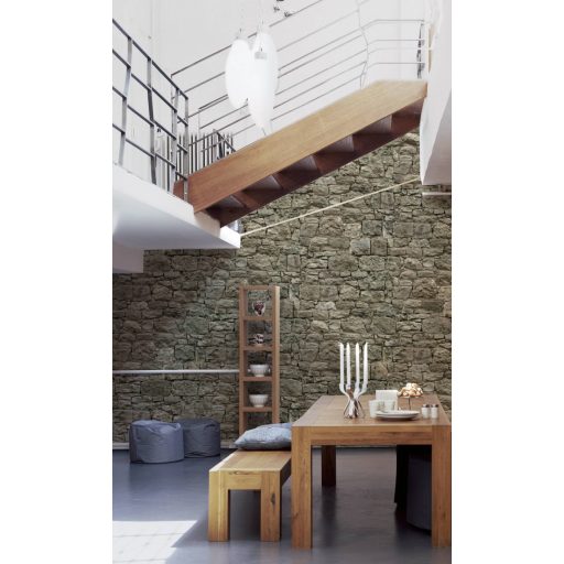 Masszív markáns megjelenésű kőfal szürke szürkésbézs és szürkésbarna tónus falpanel