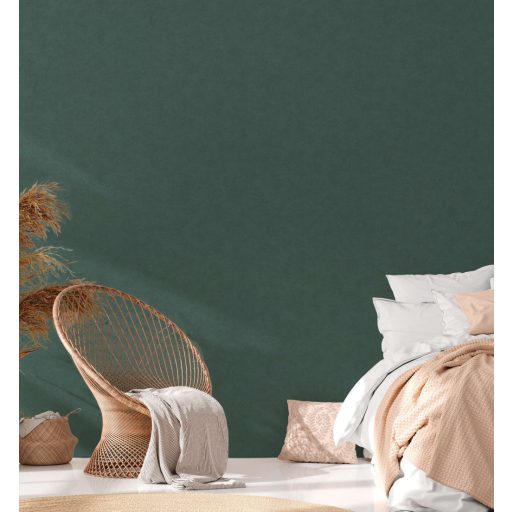 Finoman habosított strukturált egyszínű minta zöld/sötétzöld tónus tapéta