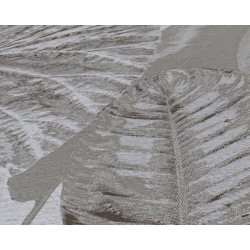 Változatos trópusi levelek harmonikus mintája világosszürke szürke és fekete és fémes ezüst tónus tapéta