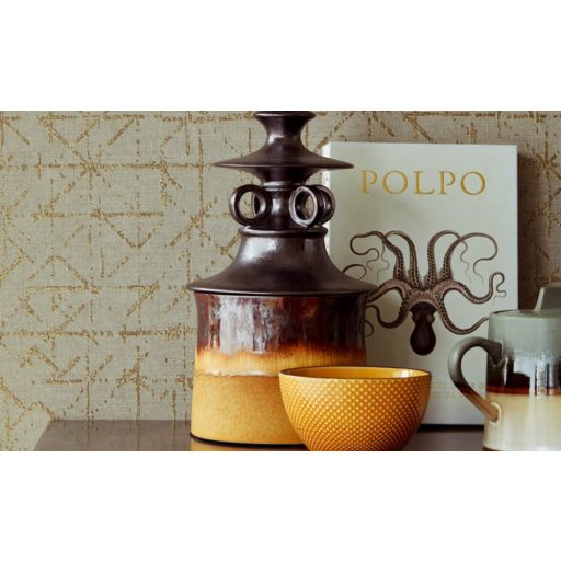 Eijffinger Topaz 394532 GRAPHIC Absztrakt grafikus szürkésbézs arany fémes hatás tapéta