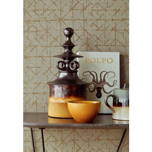 Eijffinger Topaz 394532 GRAPHIC Absztrakt grafikus szürkésbézs arany fémes hatás tapéta