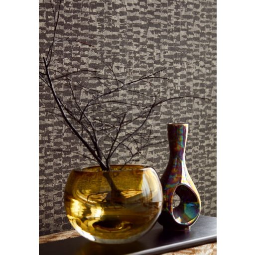 Eijffinger Topaz 394552 BLOCKS Absztrakt antracit grafitszürke ezüst arany fémes hatás tapéta