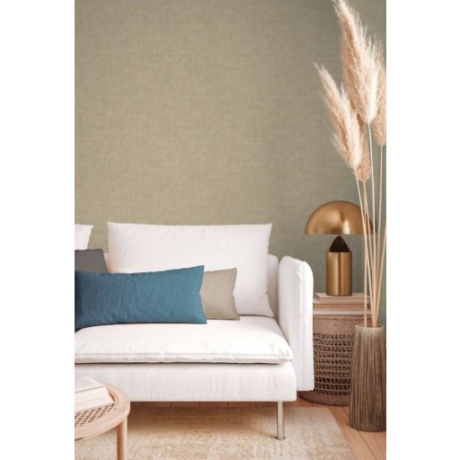 Strukturált fémes hatású beton/vakolatminta bézs krém és arany/bézsarany tónus tapéta