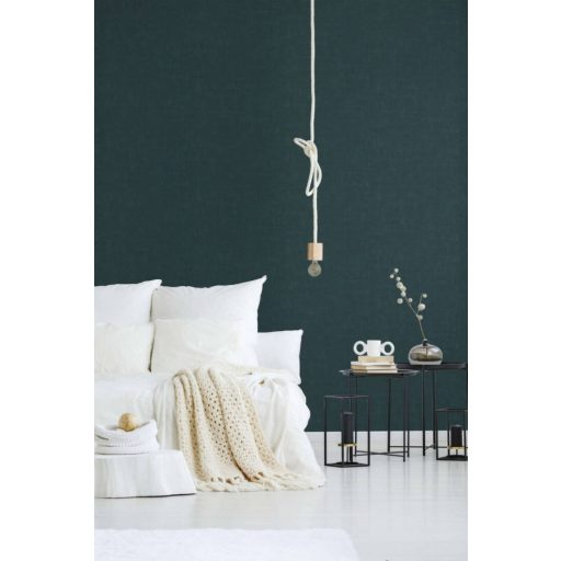 Strukturált fémes hatású beton/vakolatminta zöld/kékeszöld/petrol tónus tapéta