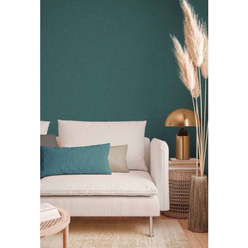 Strukturált fémes hatású beton/vakolatminta zöld/petrolzöld tónus tapéta