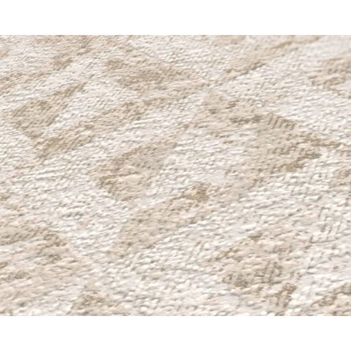 Fémes hatású kiemeléssel díszített texturált grafikus rombuszminta krém bézs és arany tónus tapéta