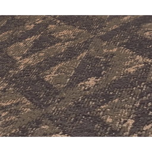 Fémes hatású kiemeléssel díszített grafikus rombuszminta sötétbarna antracit és rézszín tónus tapéta