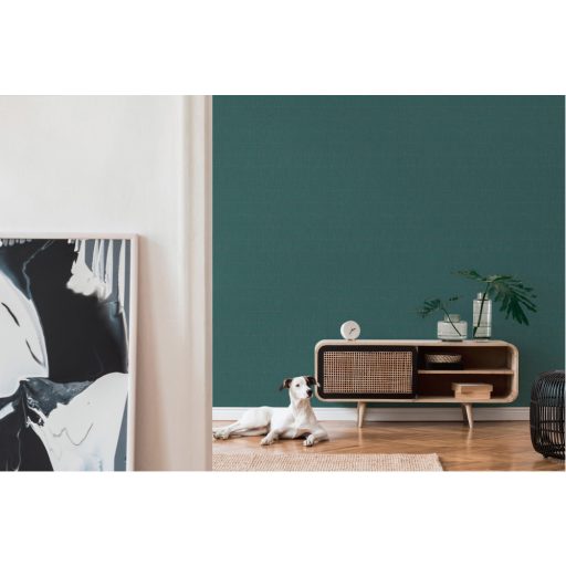 Fémes vonalakkal kialakított grafikus mozaikminta petrolzöld és rézszín tónus fémes hatás tapéta