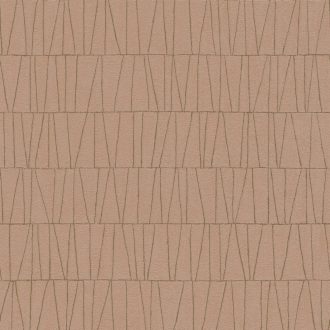   Fémes vonalakkal kialakított grafikus mozaikminta antik rózsaszín és rézszín tónus fémes hatás tapéta