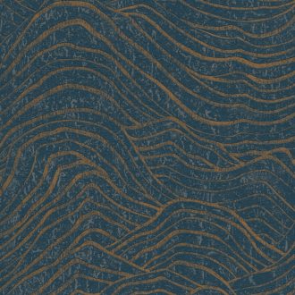   Top design! Absztrakt és egzotikus fémes 3D hullámminta beton háttéren sötétkék és arany tónus fémes hatás