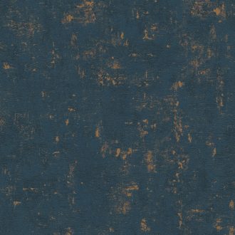   Kopott beton/vakolat hatású minta fémes kiemelésekkel sötétkék és arany tónus fémes hatás tapéta