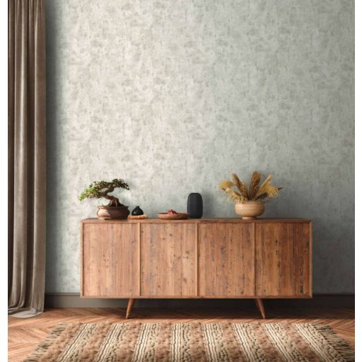 Kopott beton/vakolat hatású minta fémes kiemelésekkel krémszürke és ezüst tónus fémes hatás tapéta