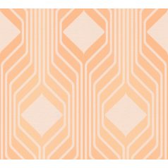   Rombuszmintán alapuló grafikus színátmenetes retro minta bézs rózsaszín és narancs tónus tapéta