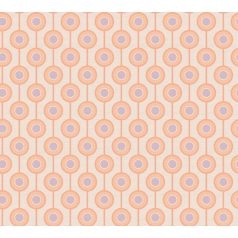   Egyszerűen zseniális! Vékony vonalakkal összekötött körök retro mintája bézs narancs és lila tónusok tapéta
