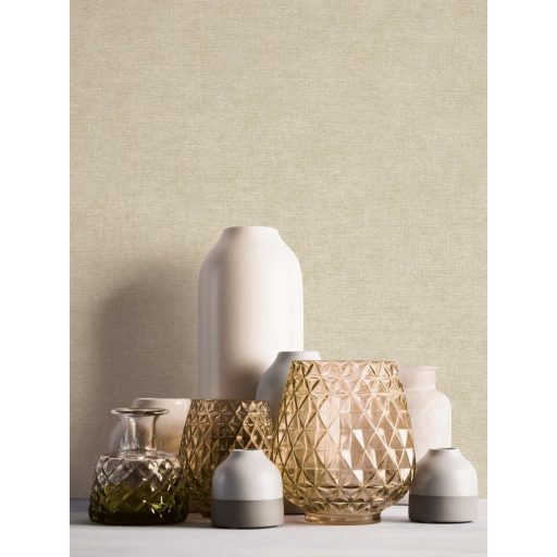 Finom vászonhatású texturált UNI minta függőleges vonalakkal világos tört bézs/halvány homokszín tónus tapéta