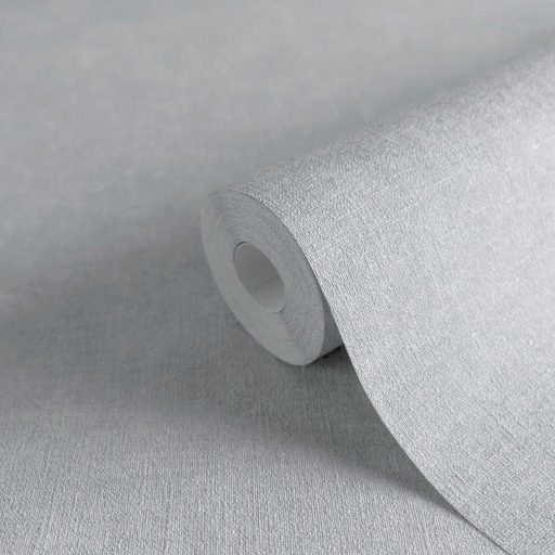 Finom vászonhatású texturált UNI minta függőleges vonalakkal szürke és csipetny szürkéskék tónus tapéta