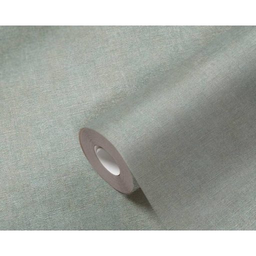 Finom textúrájú vászonhatású egyszínű minta zöld/kékeszöld tónus tapéta